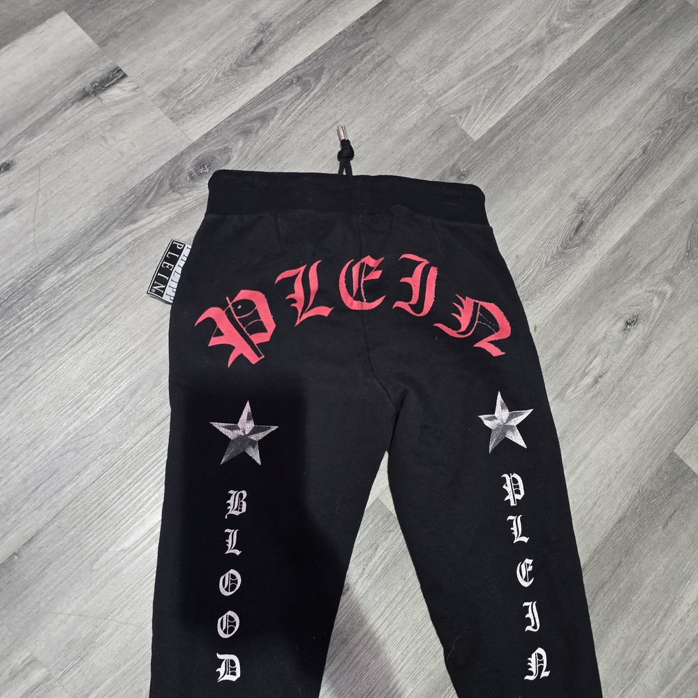 Philipp Plein Black Joggers with Red and White Accents - Picture 3 of 7